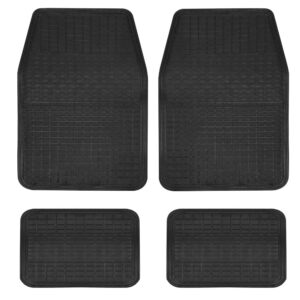 Budget 4 Piece Rubber Mat Set - Black