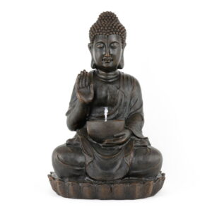 Solar Water Feature - Meditating Buddha With Bowl