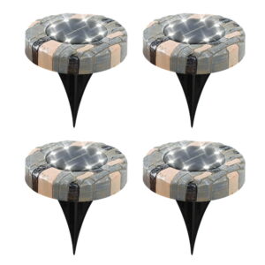 Solar Stone Effect Deck Light (Pack of 4)
