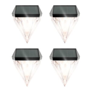 Solar Diamond Fence Lights (Pack of 4)