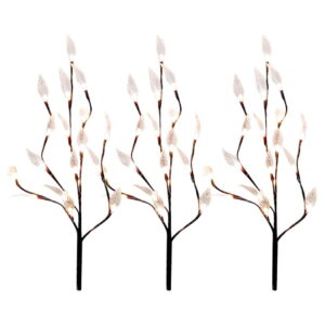Pack of 3 60 White LED Solar Tree Lights (Outer Ctn Qty: 12)