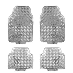 Checker Plate Mat Set Chrome