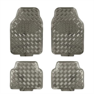 Checker Plate Mat Set Carbon